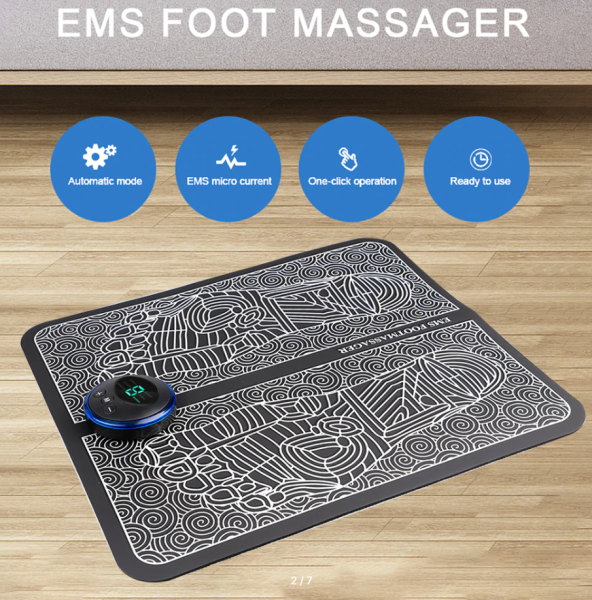 Массажный коврик для ног EMS Foot Massager 8 режимов 19 скоростей / Миостимулятор для стоп режимов USB